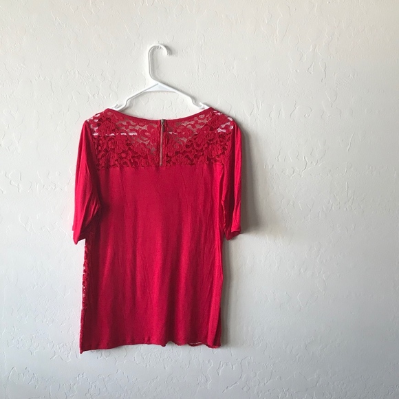 RED LACE BLOUSE BY SOHO! NWOT! - Picture 4 of 6